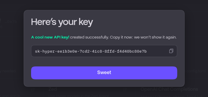 Copy API key